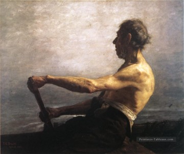 Le batelier Impressionniste Théodore Clement Steele Peinture à l'huile